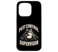 Custodia per iPhone 15 Pro Umorismo del cortile del supervisore del controllo dei parassiti della rana