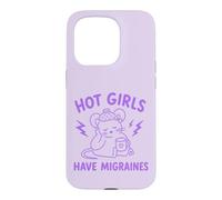 Custodia per iPhone 15 Pro Umorismo dell'emicrania Gatto carino Ragazze calde Mal di testa Umore