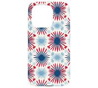 Custodia per iPhone 15 Pro USA Patriotic Pattern Rosso Bianco Blu Celebrazione Americana