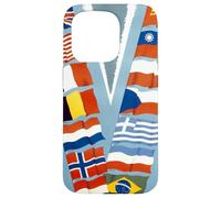 Custodia per iPhone 15 Pro "V" per la vittoria nelle bandiere alleate (1942-1945)