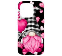 Custodia per iPhone 15 Pro Valentines Gnome For Women Men Couples Cute Heart Pattern
