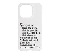Custodia per iPhone 15 Pro Vangelo Giovanni 3:16 Intero versetto nella versione di Re Giacomo KJV