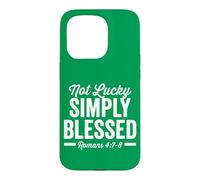 Custodia per iPhone 15 Pro Versetto della Bibbia verde non fortunato semplicemente benedetto di San Patrizio Fede