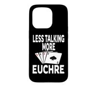 Custodia per iPhone 15 Pro Vincitore del gioco di carte Funny Less Talking More Euchre