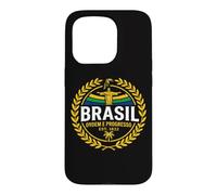 Custodia per iPhone 15 Pro Vintage Brasil Ordem e Progresso Cristo Redentore Grafica