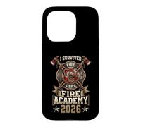 Custodia per iPhone 15 Pro Vintage I Survived Fire Academy 2026 Firefighter