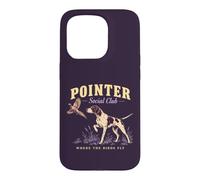 Custodia per iPhone 15 Pro Vintage Pointer Bird Caccia Cane Dove Gli Uccelli Volano