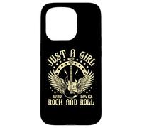 Custodia per iPhone 15 Pro Vintage Retro Style Playing Music Guitar Forever Rock N Roll