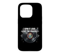 Custodia per iPhone 15 Pro Vinyl Record Collector Spin It Loud Love The Crackle