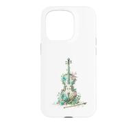 Custodia per iPhone 15 Pro Violoncello Floreale Vintage Musica Classica