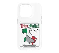 Custodia per iPhone 15 Pro Viva Italia Bandiera Italiana Mappa Uccelli Grafica Capolavoro Design