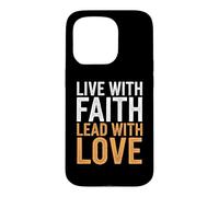 Custodia per iPhone 15 Pro Vivi con fede Conduci Con Amore Speranza Ispirazione Cristiana