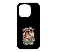 Custodia per iPhone 15 Pro Weekend Inizia Mercoledi Design Divertente Gatto