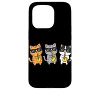 Custodia per iPhone 15 Pro Whimsical Feline Saxophonist Group Jazz Cat Aesthetic