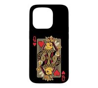 Custodia per iPhone 15 Pro Whimsical Queen Bee - Carte da gioco a forma di cuore