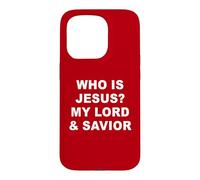 Custodia per iPhone 15 Pro Who is JESUS? My LORD & Savior - Christian Faith Baptism RED