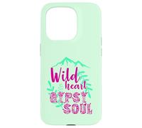 Custodia per iPhone 15 Pro Wild Heart Gypsy Soul Boho Mountain Nature Design