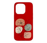 Custodia per iPhone 15 Pro Wildflower Line Art Abstract Botanical Mid Century