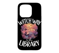 Custodia per iPhone 15 Pro Witch Way to the Library Libro spettrale di Halloween Witch Lover
