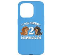 Custodia per iPhone 15 Pro Womens Girls I Was Normal 2 Dachshunds Ago Black Tan Lover