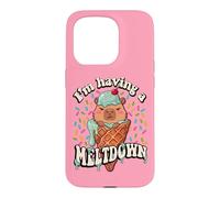 Custodia per iPhone 15 Pro Womens Girls I'm Having A Meltdown Ice Cream Capybara Lover