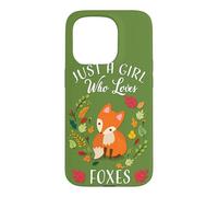 Custodia per iPhone 15 Pro Womens Kids Fall Leaves Boho Just A Girl Who Loves Foxes