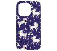 Custodia per iPhone 15 Pro Womens Kids Girls Pretty Unicorn Pattern