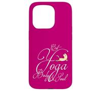 Custodia per iPhone 15 Pro Yoga Cat Namaste sulla meditazione Sport Karma Funny