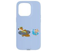 Custodia per iPhone 15 Pro Yogi Bear Yogi and Boo Boo Going Swimming
