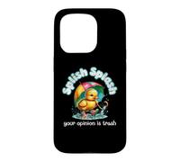 Custodia per iPhone 15 Pro Your Opinion Is Trash Funny Duck Umbrella Rain Boots Citazione