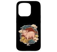 Custodia per iPhone 15 Pro Zodiaco Cinese Lucky Pig