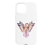 Custodia per iPhone 15 Purple & Orange Flames Phoenix Myth Bird Rising Nato di nuovo