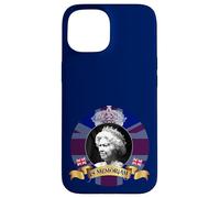 Custodia per iPhone 15 Queen Elizabeth ritratto memoriam 1926-2022 VIP royal