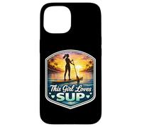 Custodia per iPhone 15 Questa ragazza ama SUP amante donna standup paddle carino