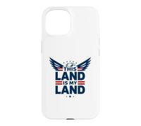 Custodia per iPhone 15 Questa terra è la mia terra aquila patriottica
