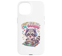 Custodia per iPhone 15 Raccoon Gaming Can't Hear You I'm Gaming Common Raccoon