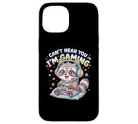 Custodia per iPhone 15 Raccoon Gaming Can't Hear You I'm Gaming Common Raccoon