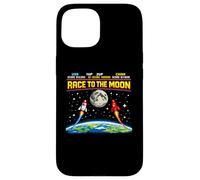 Custodia per iPhone 15 Race To The Moon Retro Arcade Space USA vs Cina