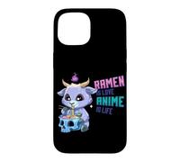 Custodia per iPhone 15 Ramen Kawaii Baphomet: Tagliatelle Con Teschi In Stile Anime