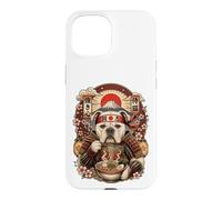 Custodia per iPhone 15 Ramen Pasta American Bulldog Giappone Samurai Cane Snack