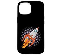 Custodia per iPhone 15 Razzo Comic Space Moon Missile
