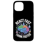 Custodia per iPhone 15 React Fast Think Più Veloce Science Brain Design
