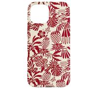Custodia per iPhone 15 Red Tropical Pineapple Palm Leaf Aloha Summer Pattern