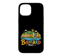 Custodia per iPhone 15 Regalo disegnato a mano del punto di riferimento del souvenir di viaggio di Bamako Mali