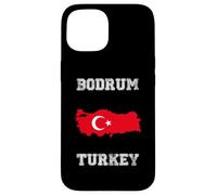 Custodia per iPhone 15 Retro Bodrum Turchia Distressed Turchia Bandiera