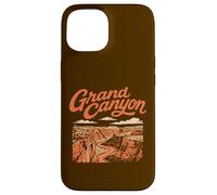 Custodia per iPhone 15 Retro Grand Canyon National Park Vintage Style 80s