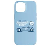 Custodia per iPhone 15 Retro Pinewood Derby Cub Scouts Racer Race Car Logo