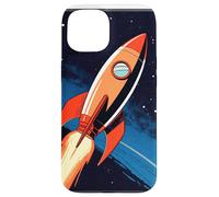 Custodia per iPhone 15 Retrò, razzo, nave, in, spazio