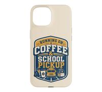 Custodia per iPhone 15 Retro School Pickup Parent Coffee Morning Humor