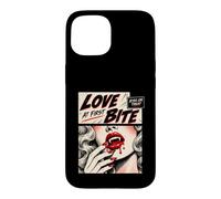 Custodia per iPhone 15 Retro Vampire Halloween Love at First Bite Kiss or Treat